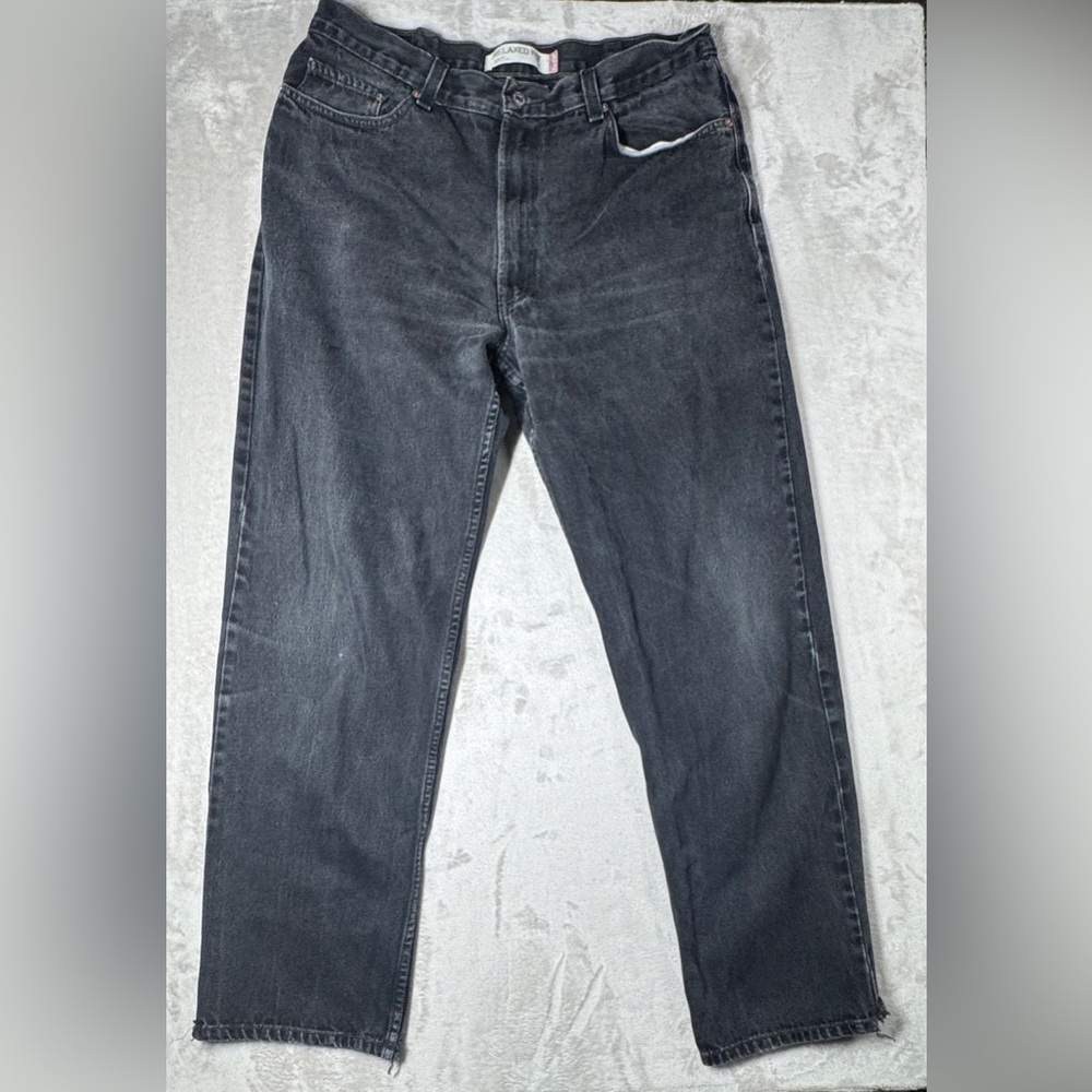 Levi’s Men’s 550 Relaxed Fit 100% Cotton Zip Fly Worn-In Black Denim Jeans 38x34